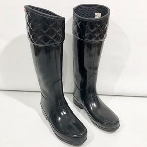 Quilted top hunter boots